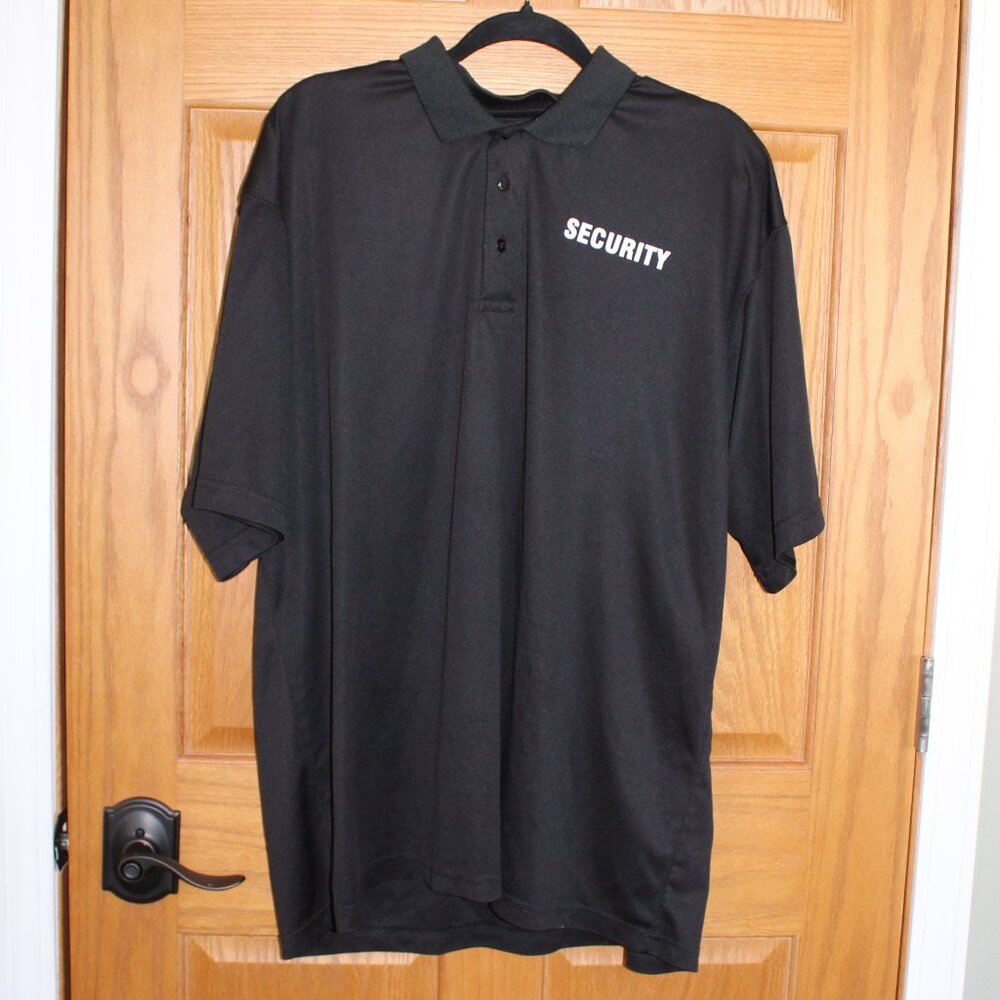 Security Shirt - Size 2XL - Men's Black Polo Style by Rothco